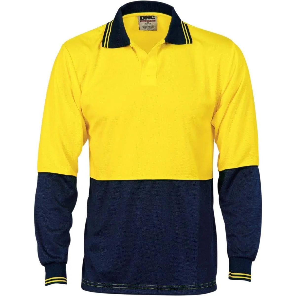 Dnc Workwear Hi-vis Two-tone Food Long Sleeve Industry Polo - 3904 Metro Workwear.